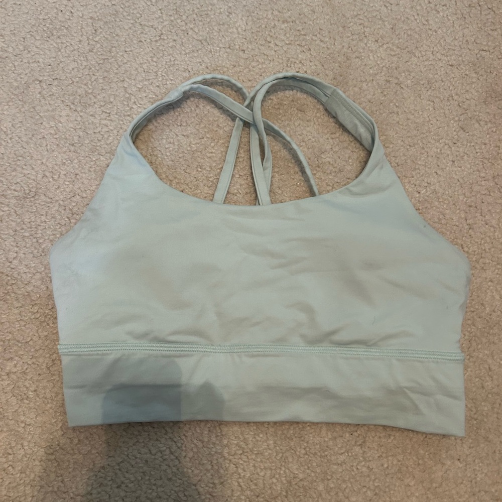 Lululemon Athletica mint green energy longline Sports Bra